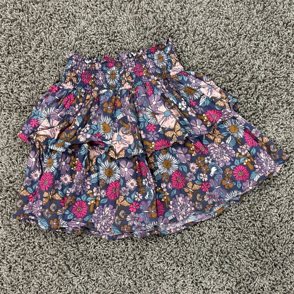 Girls OshKosh B'gosh Floral tiered Skirt with Purple and Pink Accents, size 8